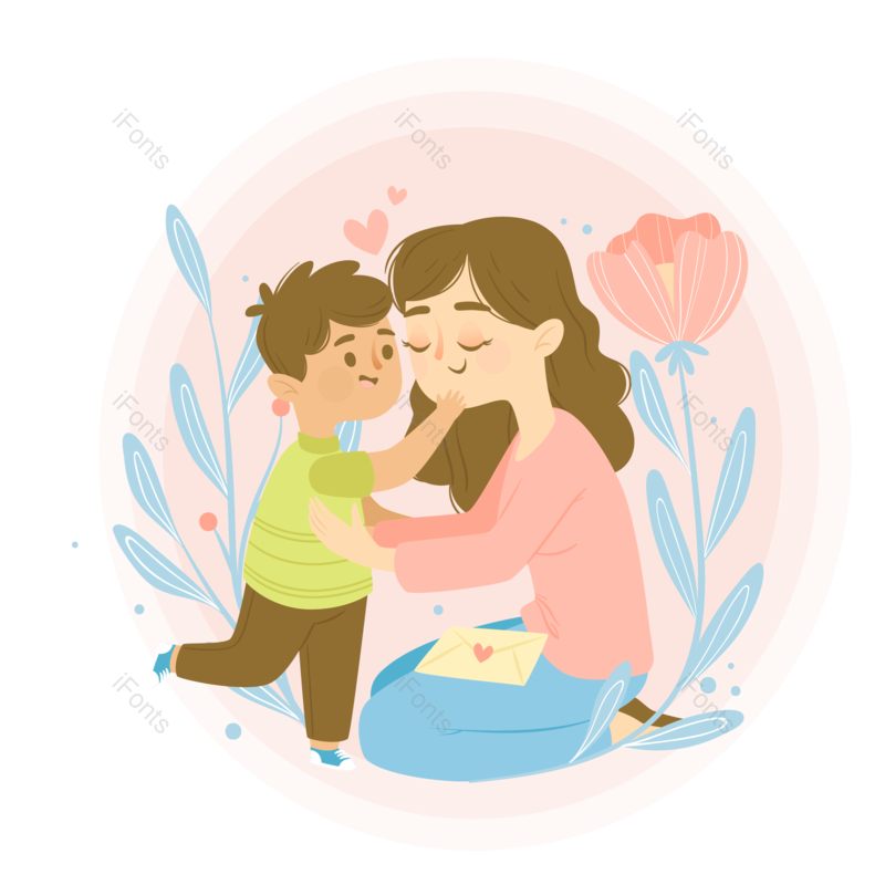 母亲节图片,卡通人物元素,妈妈PNG,母亲免抠素材